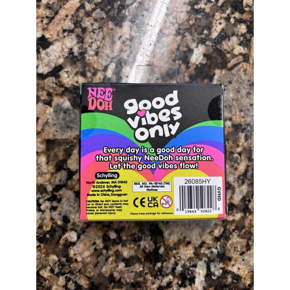 Nee Doh Good Vibes Only Heart Squishy Sensory Squeeze Toy You are Enough Needoh